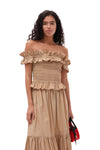 Cotton Poplin Maxi Flounce Skirt - Curds and Whey