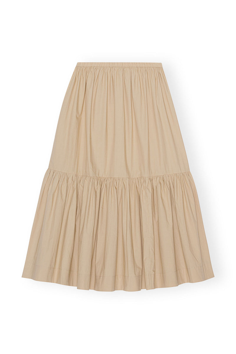 Cotton Poplin Maxi Flounce Skirt - Curds and Whey
