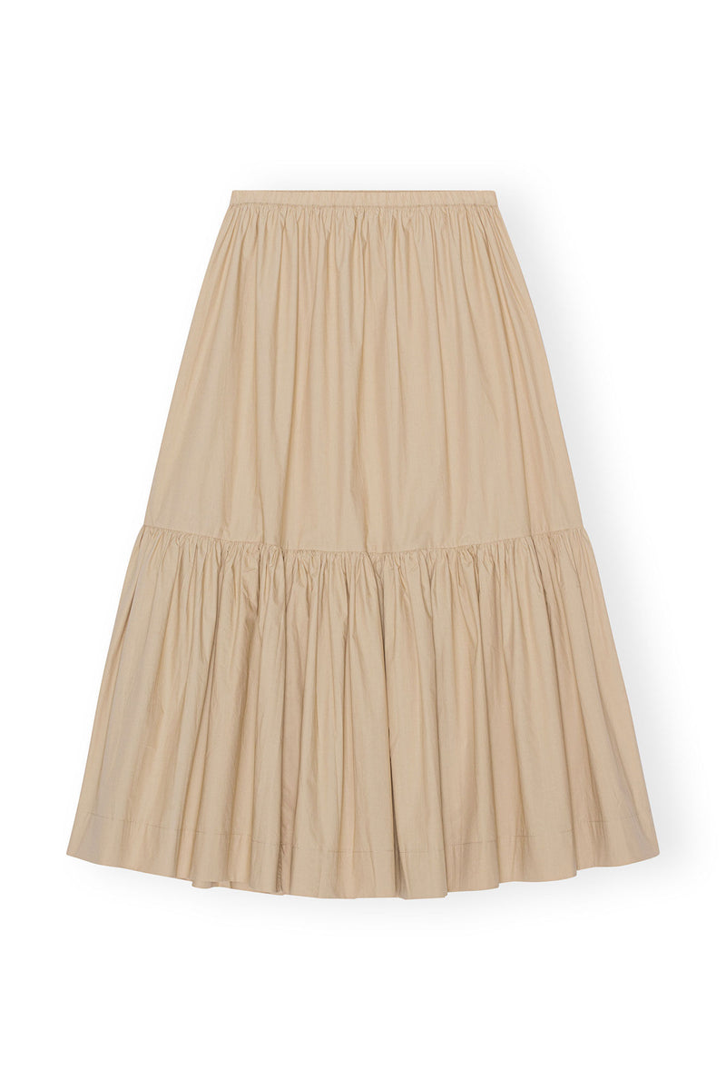 Cotton Poplin Maxi Flounce Skirt - Curds and Whey