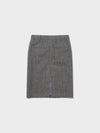 Stripe Wool H-Line Skirts - Multi Striped Grey