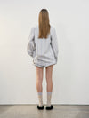 Tuck Point Turn-Up Shorts - Light Grey