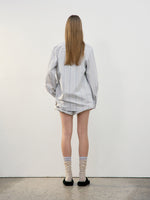 Tuck Point Turn-Up Shorts - Light Grey