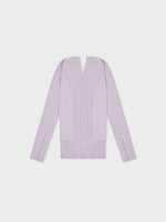Deep V-Neck Knit Cardigan - Lavender