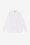 Cotton Poplin Asymmetrical Collar Shirt - Bright White