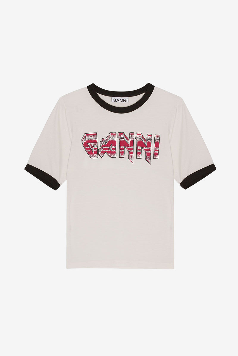 Ganni Fitted T-Shirt - Egret