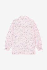 Oversized Flower Print Denim Jacket - Pink Tulle