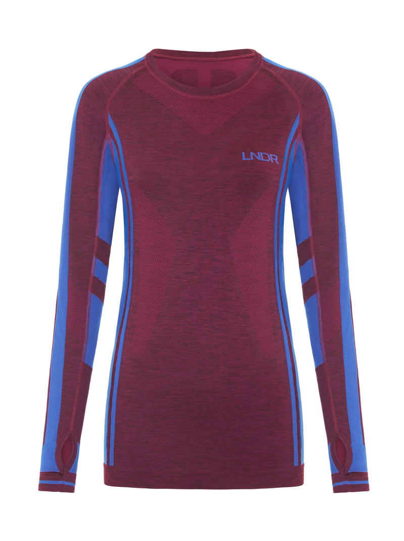 Colours Long Sleeve Top - Burgundy Marl