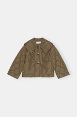 Ripstop Quilt Big Collar Jacket - Teak
