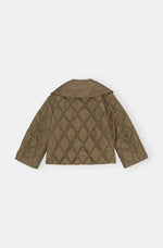 Ripstop Quilt Big Collar Jacket - Teak