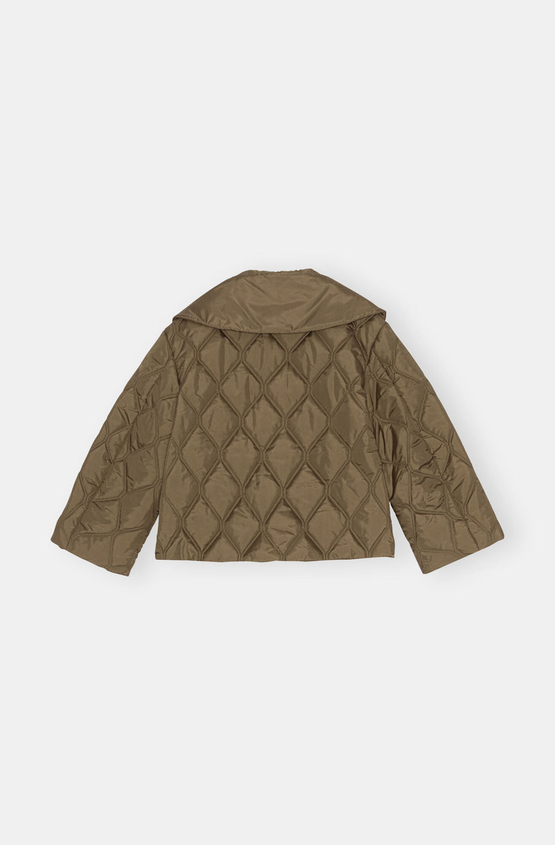 Ripstop Quilt Big Collar Jacket - Teak