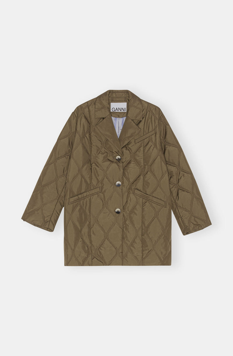 Ripstop Quilt Blazer - Teak