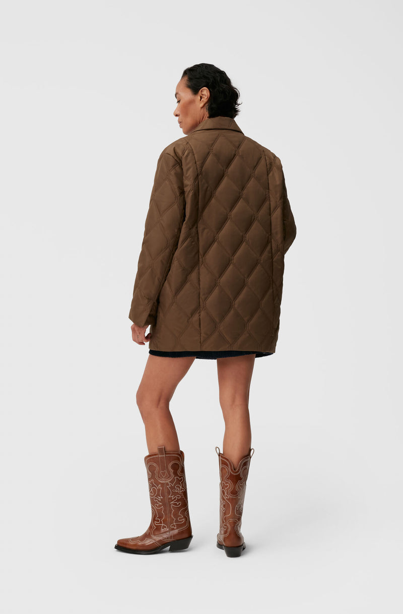 Ripstop Quilt Blazer - Teak