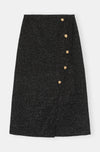 Sparkle Wrap Midi Skirt - Black