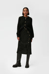 Sparkle Wrap Midi Skirt - Black