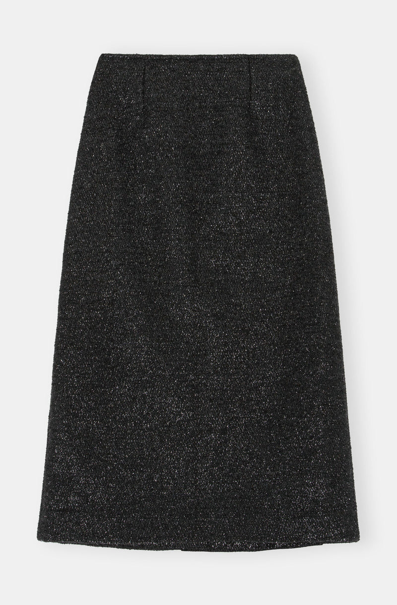 Sparkle Wrap Midi Skirt - Black