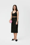 Sparkle Wrap Midi Skirt - Black