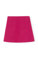 Twill Wool Suiting Mini Skirt - Fiery Red