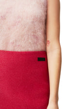 Twill Wool Suiting Mini Skirt - Fiery Red