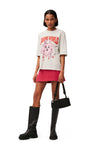 Twill Wool Suiting Mini Skirt - Fiery Red