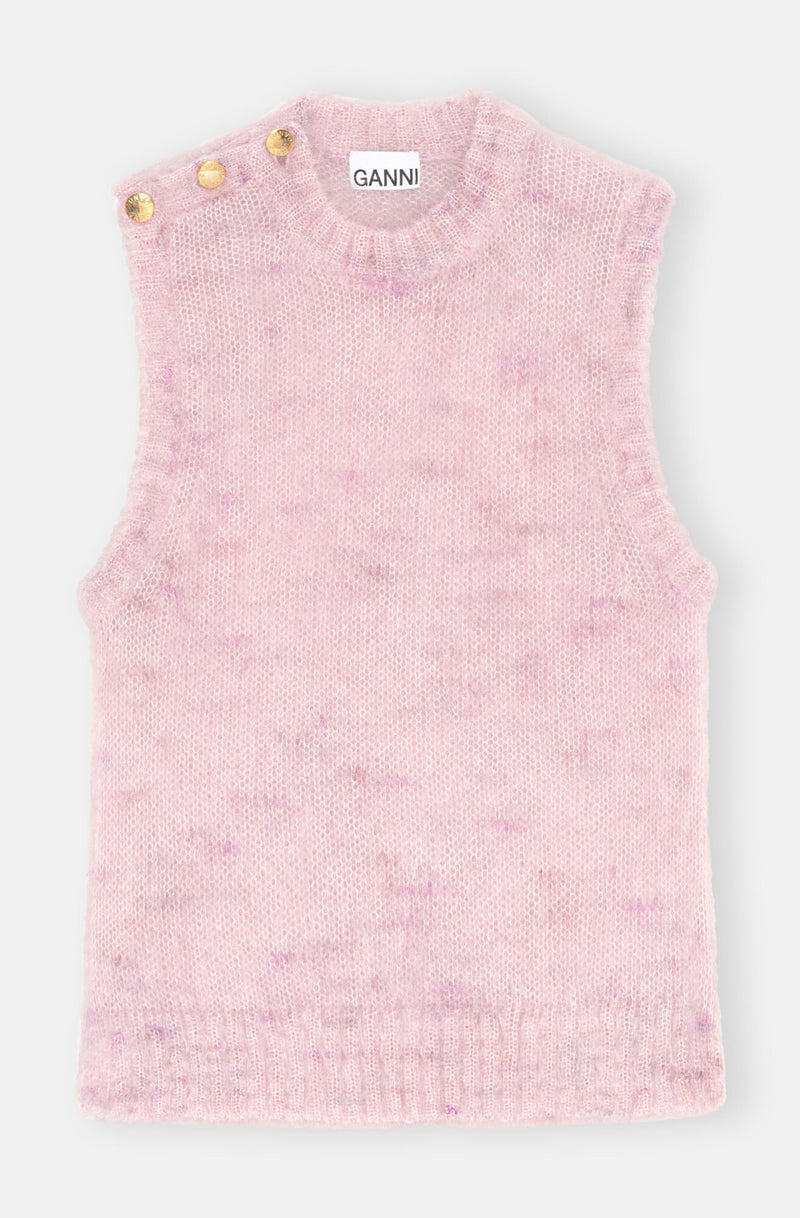 Brushed O-Neck Vest - Lilac Sachet