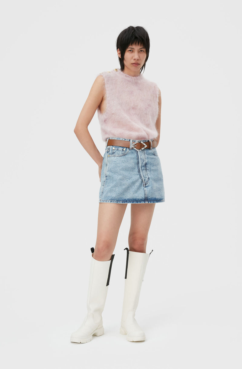 Brushed O-Neck Vest - Lilac Sachet