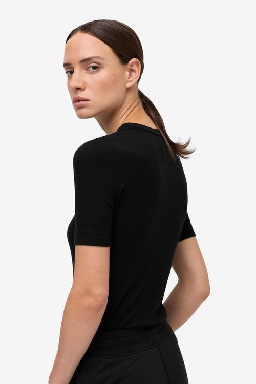 Modal Rib T-Shirt - Black